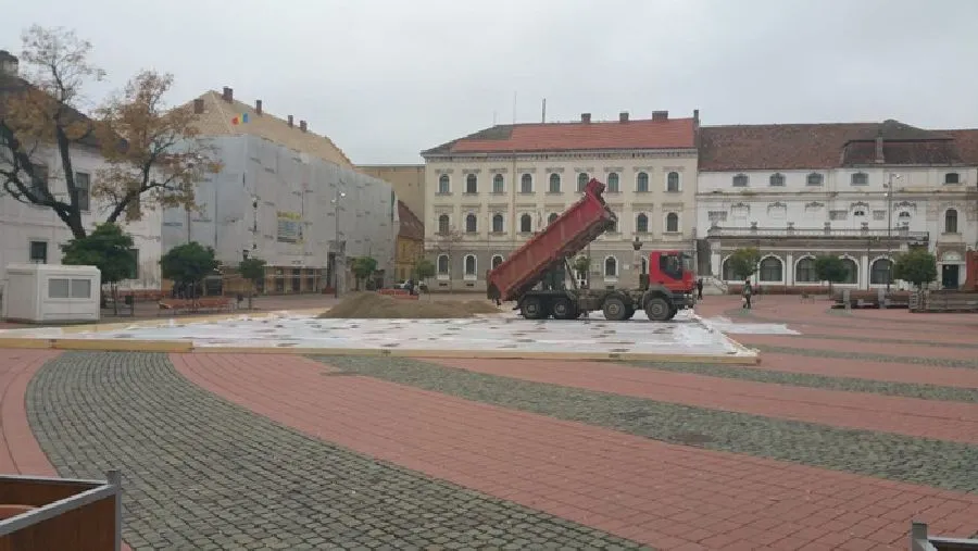 Patinoar amenajat în plin centrul Timișoarei