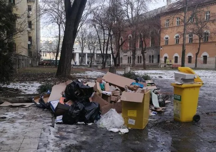 Firme din centrul Timișoarei indiferente la mizeria pe care o fac