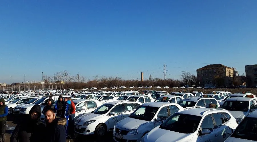 Taximetriști – un nou protest la Timișoara