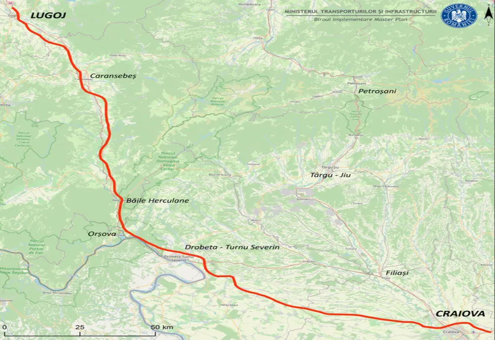 Proiectarea drumului de mare viteză Craiova-Lugoj, scoasă la licitaţie