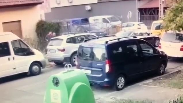 Amenințat cu un cuțit în parcare, salvat de câine. VIDEO!