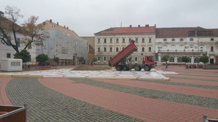 Patinoar amenajat în plin centrul Timișoarei