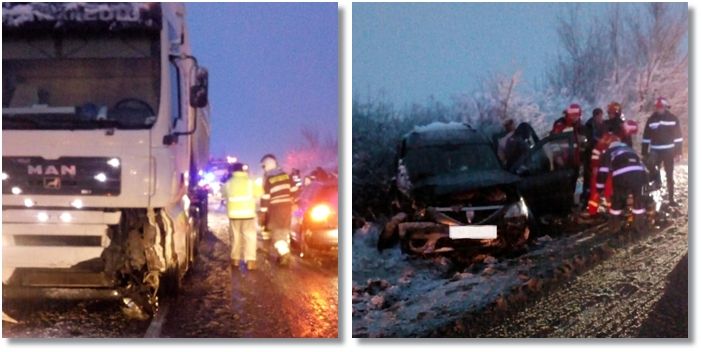 Accident violent în Timiș. Doi oameni au ajuns la spital