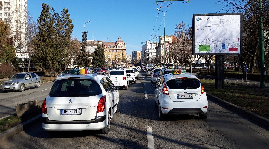 Cu 200 de taxiuri mai puțin în Timișoara. Un nou protest