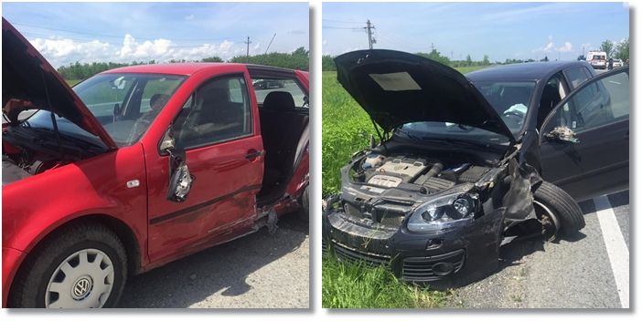 Două mașini s-au izbit frontal pe șoseaua care leagă Timișoara de sudul țării