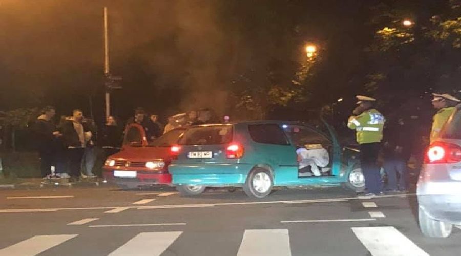 Accident într-o intersecție din Complexul Studențesc din Timișoara
