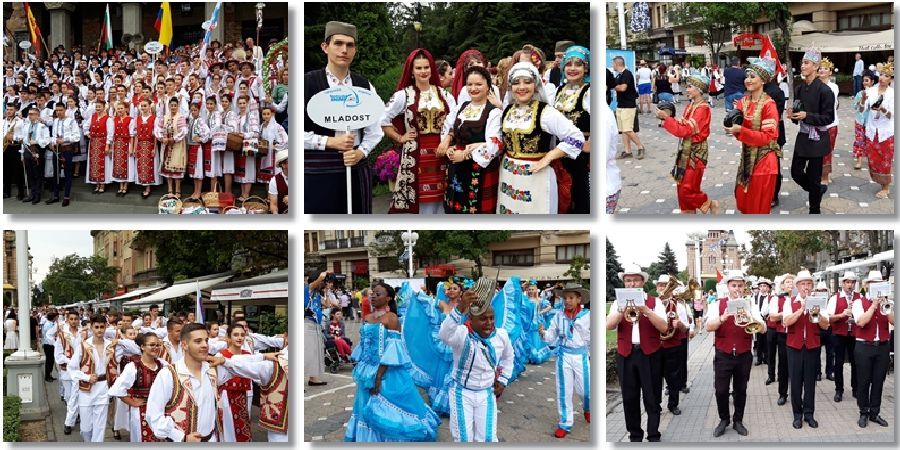 Parada portului popular în centrul Timișoarei la ediția a 30-a a Festivalului Inimilor