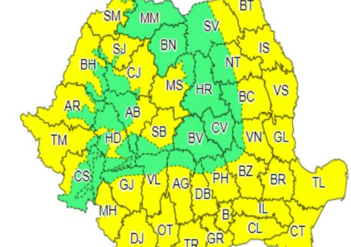 Cod galben de caniculă, de vineri până luni. Temperaturile maxime ajung la 37 de grade Celsius. Județele din vestul țării sunt vizate