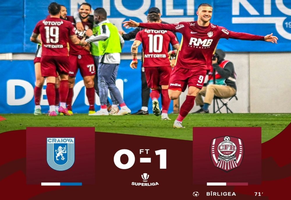 Universitatea Craiova a pierdut acasă cu CFR Cluj (0-1), în play-off-ul Superligii
