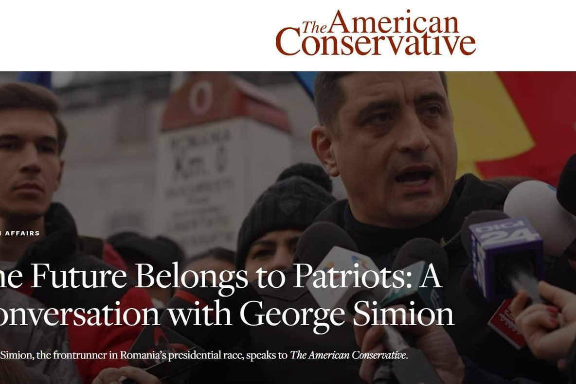 GEORGE SIMION, ÎN " THE AMERICAN CONSERVATIVE": ROMÂNIA TREBUIE SĂ REVINĂ LA PATRIOȚI ȘI SUVERANITATE