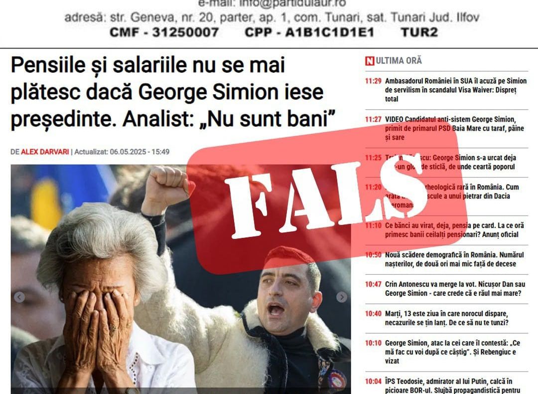 GEORGE SIMION, VIZAT DE CAMPANII DE DEZINFORMARE PRIVIND PENSIILE
