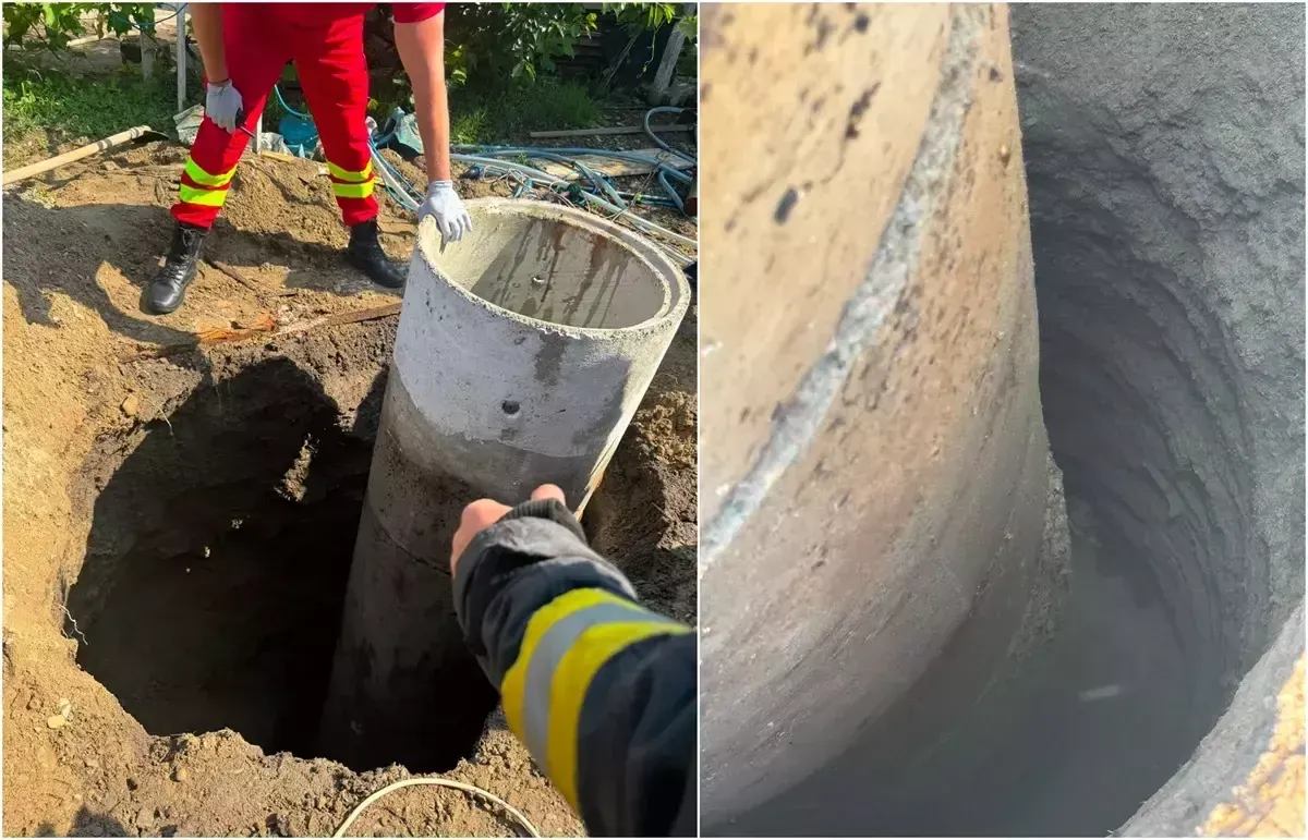 Fetiță de 8 ani, căzută într-o fântână aflată în construcție. Intervenție de amploare a pompierilor în Vrancea