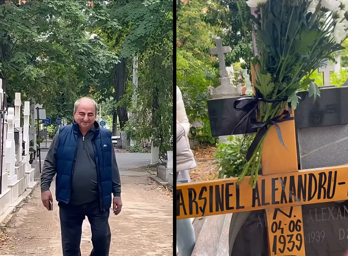 Vasile Muraru, momente emoționante în Cimitirul Bellu. Omagiu adus colegilor de scenă care nu mai sunt - VIDEO