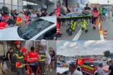 Accident grav într-un centru comercial din Timișoara. Un taxi a lovit în plin mai multe persoane