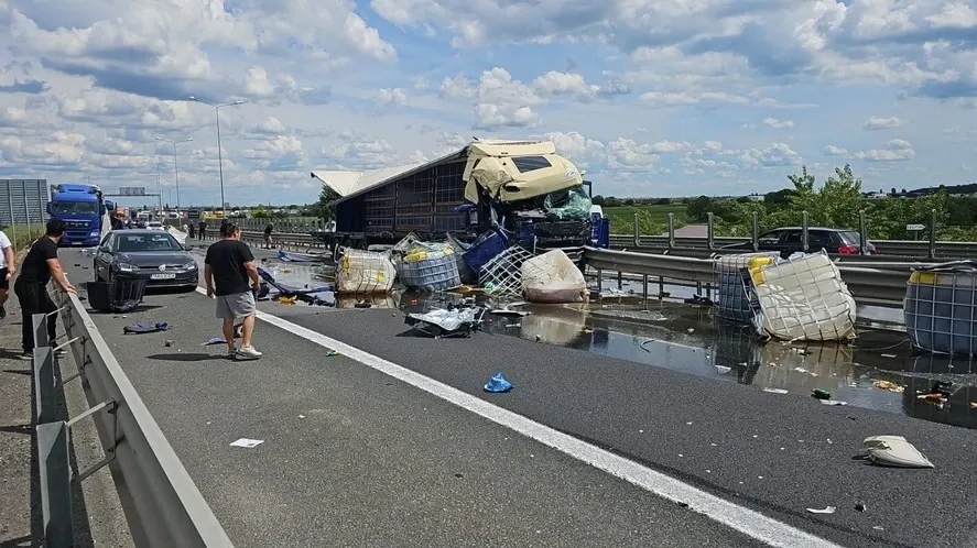 Trafic blocat A1 la Arad