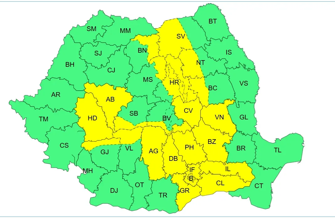 Cod galben de ploi torențiale