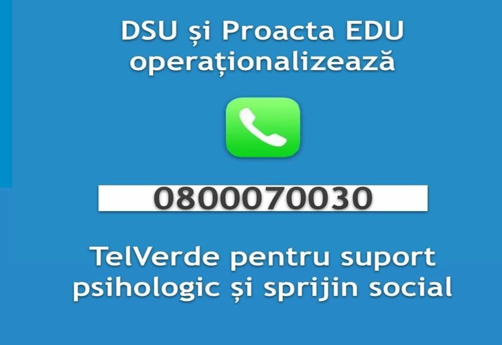 Suport psihologic și sprijin social - O nouă linie telefonică de tip TelVerde 