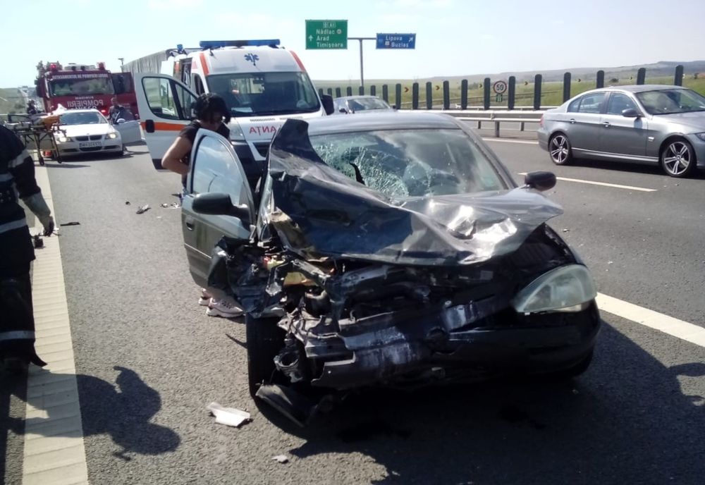 Accident în lanț pe autostradă. A intervenit elicopterul SMURD