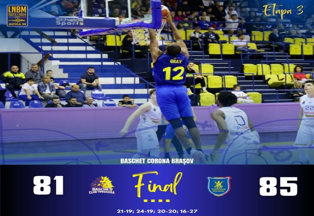 BASCHET: Corona Brașov, succes neașteptat la Timișoara