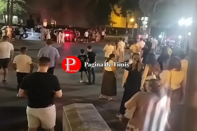 Scandal monstru în centrul Timișoarei: două clanuri s-au luat la bătaie. Nouă persoane, audiate şi amendate 