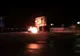 Mașină  în flăcări, la ieșirea din Timișoara, după un accident. Video!