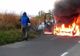 Flăcări pe șosea, aproape de Lugoj