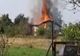 Casă distrusă după un incendiu puternic în Timiș