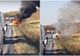 Accident în apropiere de Timișoara. O masină a luat foc după ce s-a răsturnat
